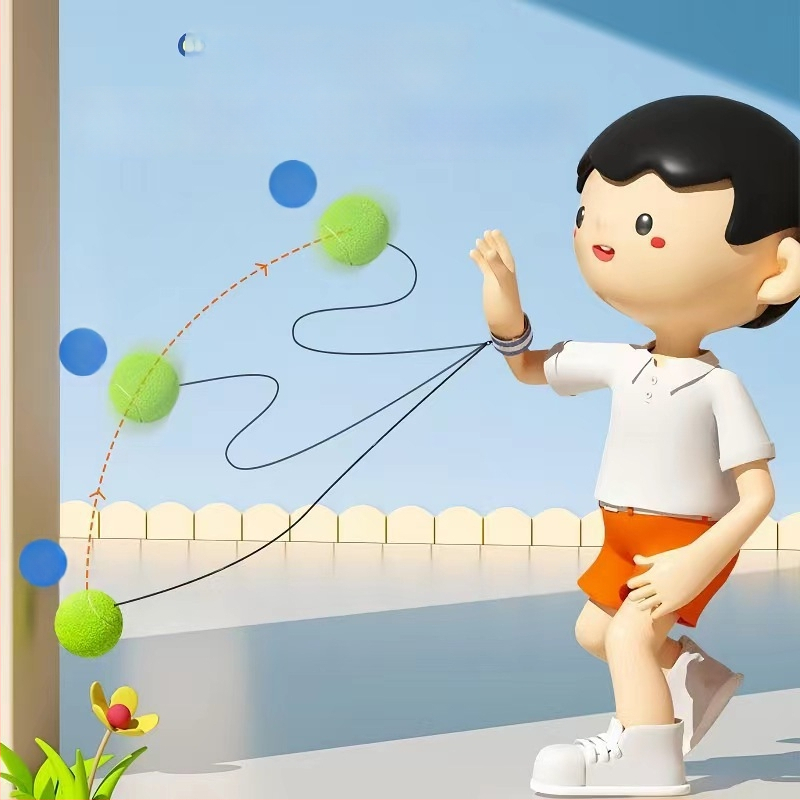 Minge elastică de încheietură cu șnur – LED luminos, antrenament coordonare mână-ochi, jucărie din plastic, pentru 15–35 ani