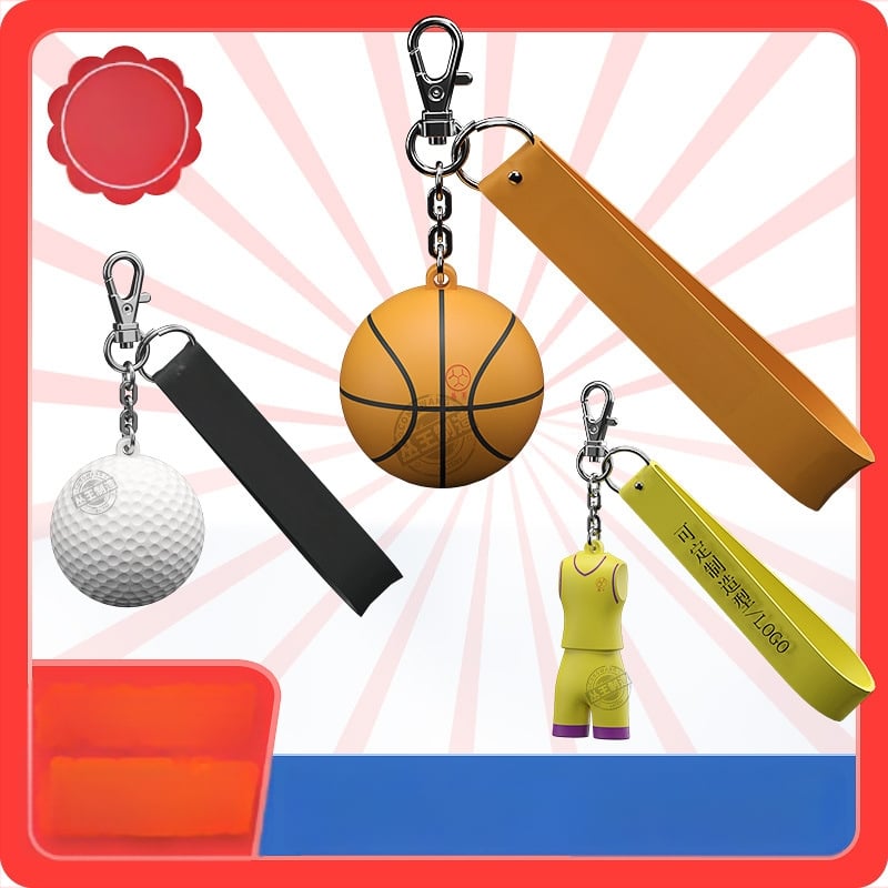 Ключодържател - гумен карикатурен дизайн, серия спортни екипи, персонализирани талисмани за баскетбол и футбол