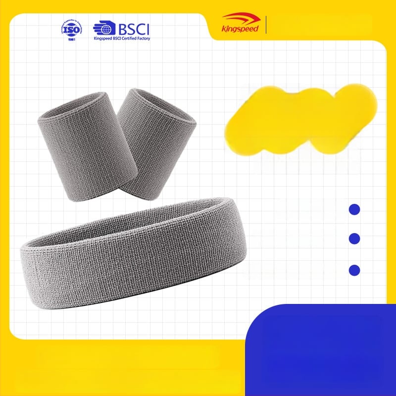 Nylon kötött sportos karkötő és fejpánt - Fő anyag: Nylon 85% + latex filament 15%; izzadság-elvezető; alkalmas futásra, edzésre, kerékpározásra, túrázásra