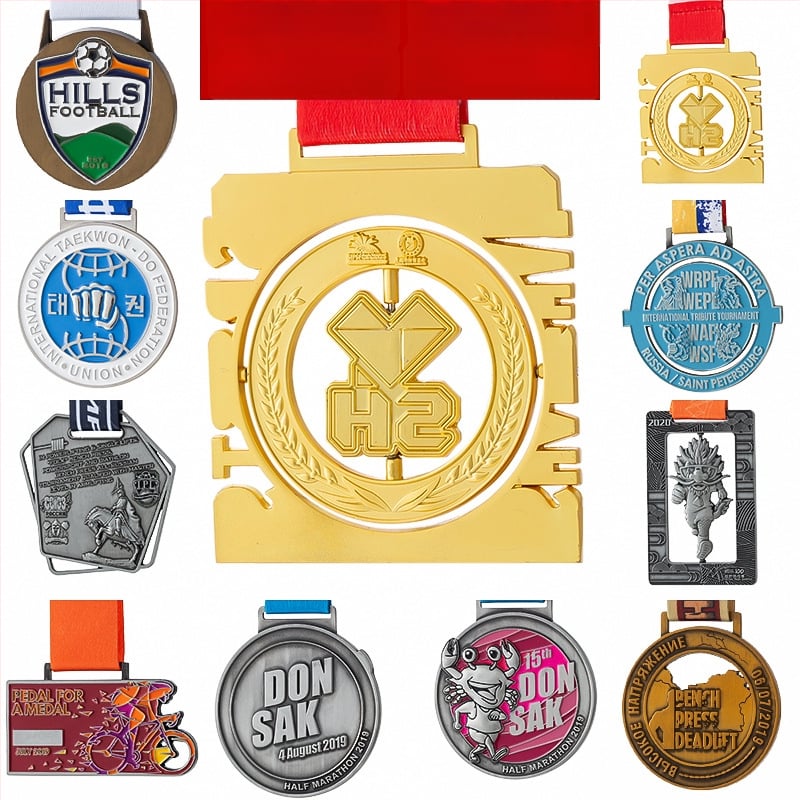 Метален медал за събитие, цинкова сплав, златно покритие, персонализируем, печат на лого, тегло 60 g