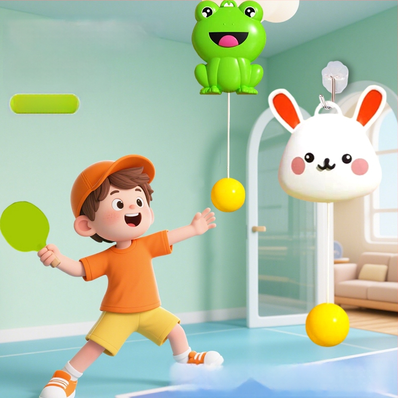 Stalo teniso treneris namų naudojimui - PVC įrenginys rankos-akių koordinacijai ir edukacinis žaislas