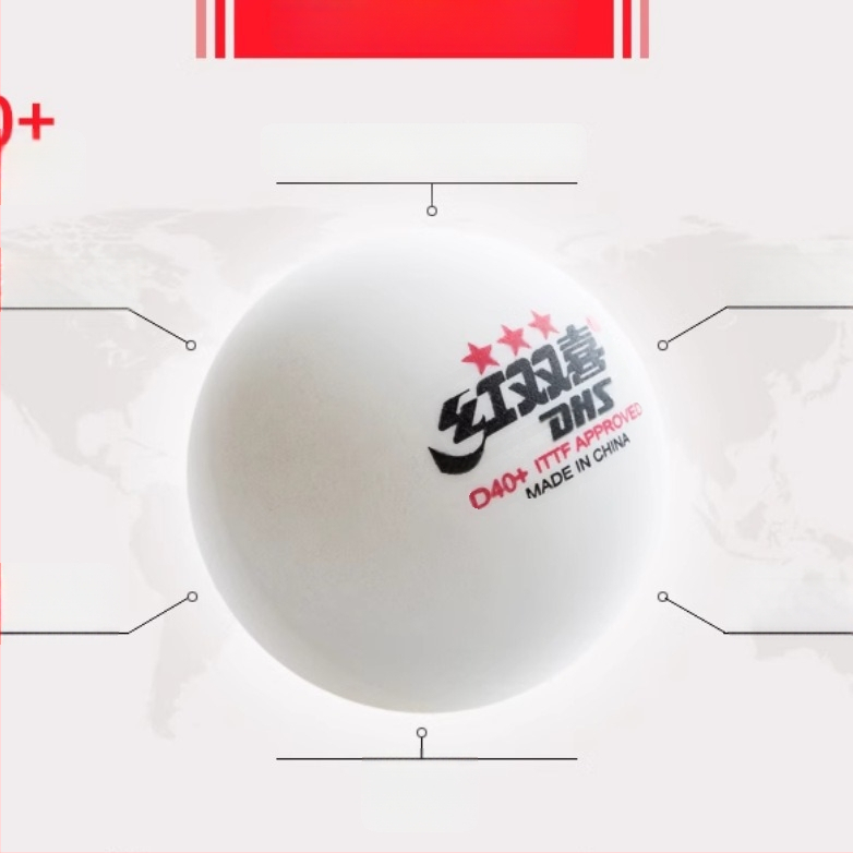 Stalo teniso treniravimo kamuolys, Red Double Happiness, PVC medžiaga, be logotipo, 10 vnt komplektas