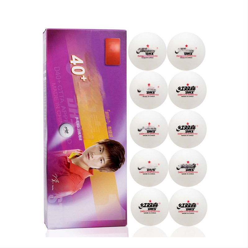 Stalo teniso treniravimo kamuolys, Red Double Happiness, PVC medžiaga, be logotipo, 10 vnt komplektas