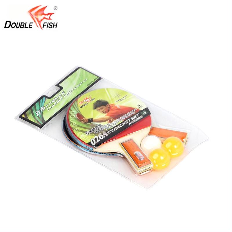 Stalo teniso raketės rinkinys, Pisces Double Fish, 2 vnt., poplar plokštė, guma su reversiniu klijavimu, tiesus smūgis