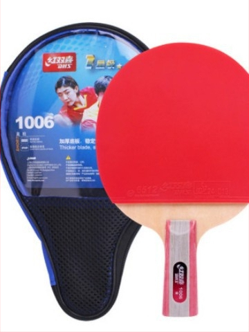 Stalo teniso raketė DHS H3002, 3 žvaigždutės, tiesi plokštė, gumos be klijų, paruošta naudoti