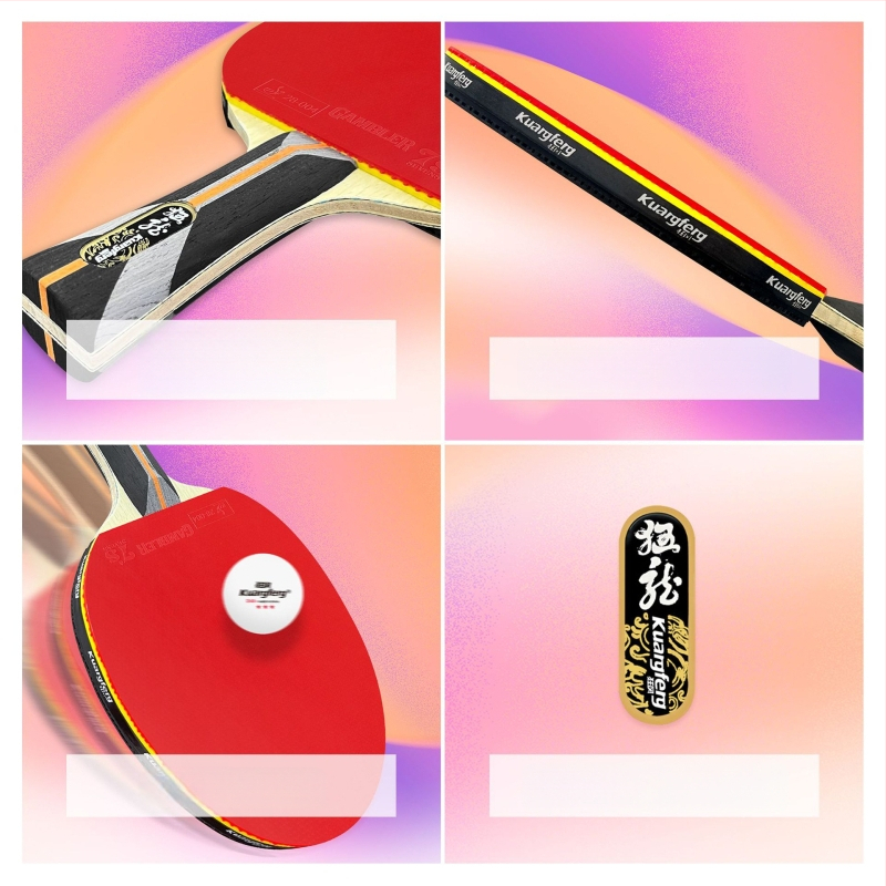 Gale stalo teniso raketė su topolio plokšte, anti-adhezijos guma, pritaikytas apdorojimas ir logotipo spauda