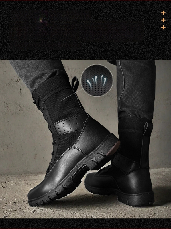 Uniszex taktikai harci bakancsok felnőtteknek – vízálló, kopásálló, Átszúrás elleni, magas szárú, túrázásra, kerékpározásra és harcművészetekhez