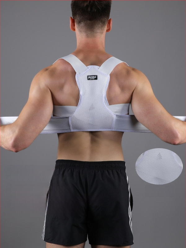 Nugaros laikysenos korektoriaus diržas su kvėpuojančia kompresija | Prekės ženklas: JINGBA SUPPORT; Medžiaga: Nailonas; Skirta suaugusiems; Tinka sporto šakos: krepšinis, štangos kilnojimas, futbolas, tenisas