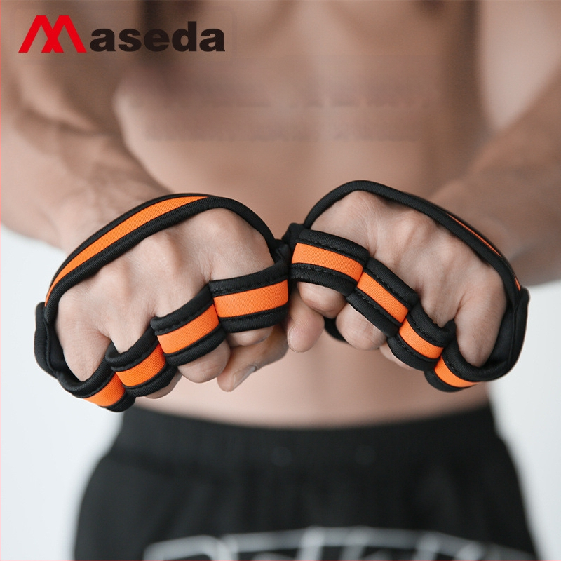 Max pirštinės su diving materialu delno apsaugai skirtos treniruotėms, dviračių sportui ir šaudymui — keturių pirštų dizainas, neslystantis delnas