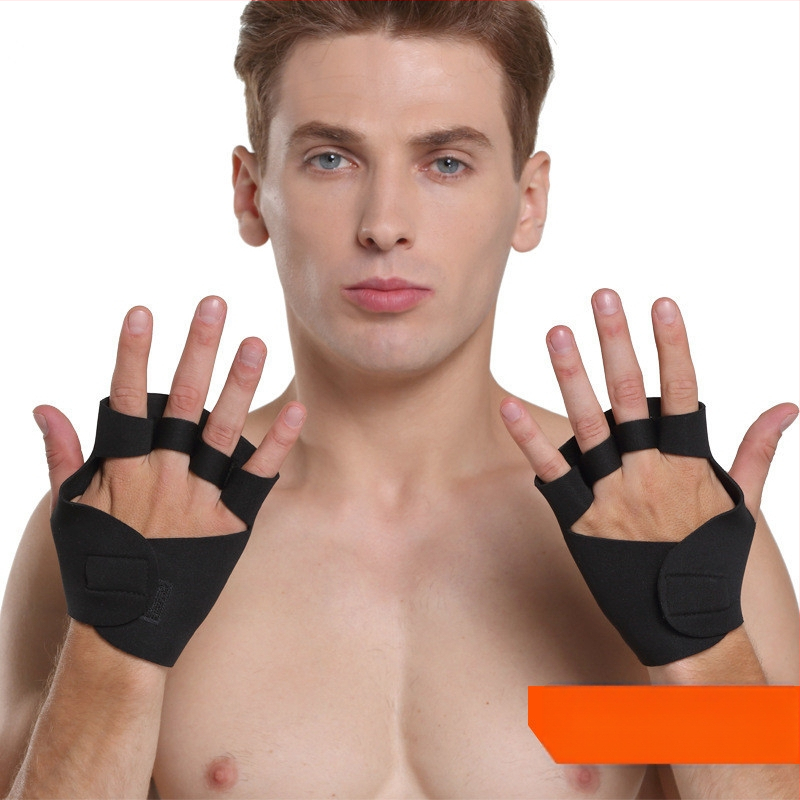 Lauko fitneso pirštinės — pusė piršto dizainas, atsparios dėvėjimui, neslidžios, smūgio sugerianti delna (medžiaga: diving medžiaga + poliesteris)