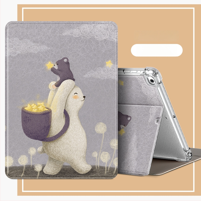 Калъф за iPad за Air 6/5 и iPad 9/10 поколение, имитационна кожа, релефна повърхност, поддръжка на спящ режим, възможност за персонализация