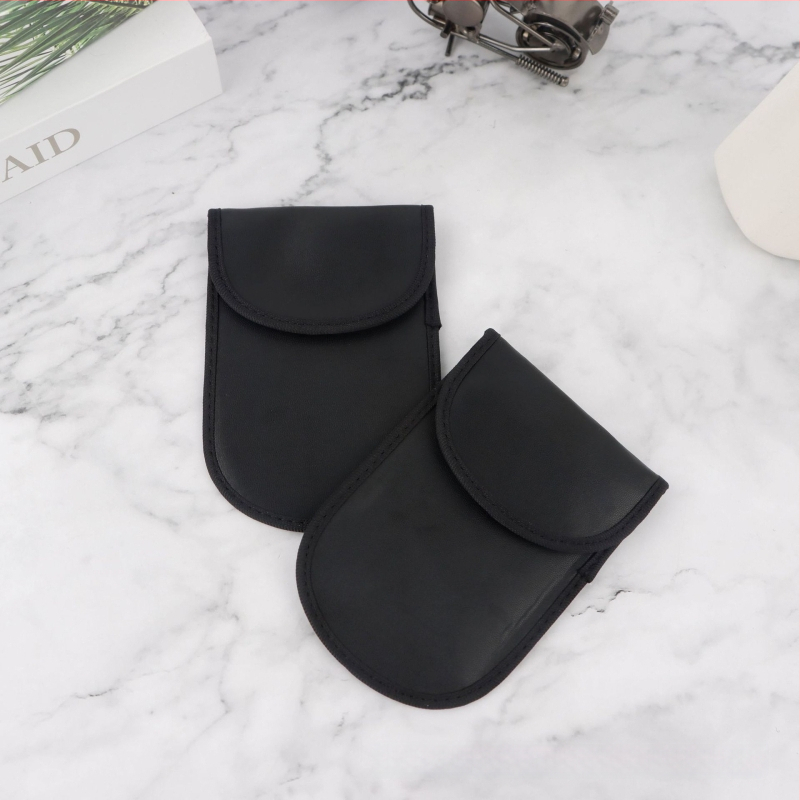 Puxin RFID védelem mobiltelefon tok, PU bőr, Velcro zárás, kártyatartó rekesz, kerek dizájn