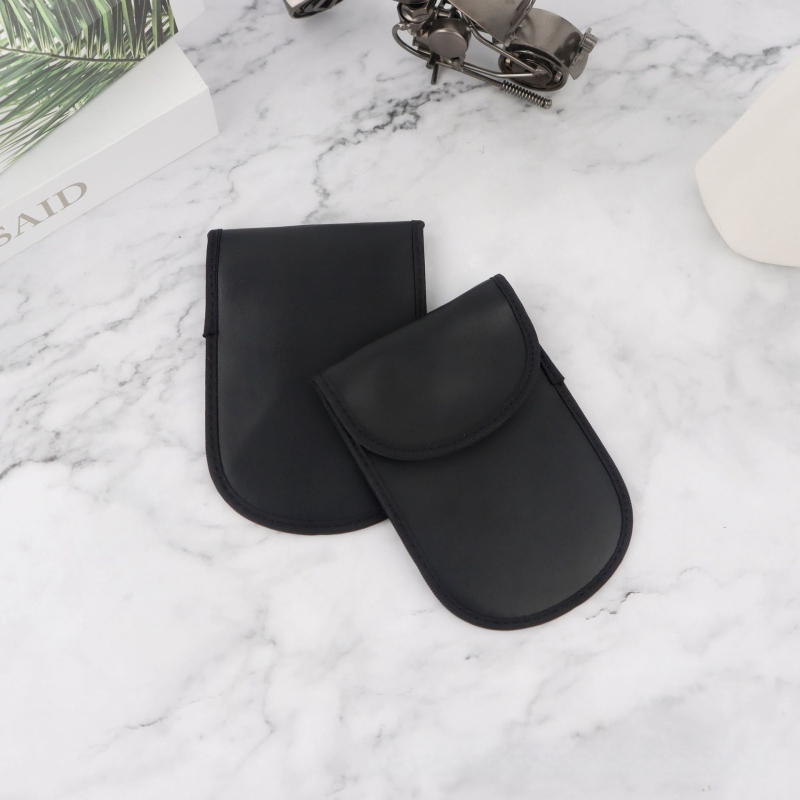 Puxin RFID védelem mobiltelefon tok, PU bőr, Velcro zárás, kártyatartó rekesz, kerek dizájn