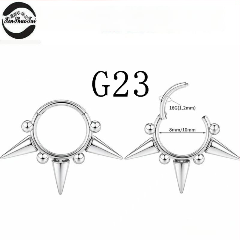 Геометрична носна халка от титанова сплав, електроплакиране, унисекс стил, чистота 136