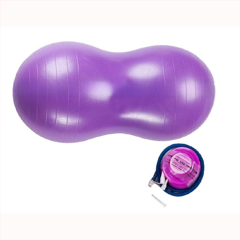 PVC žemės riešuto formos jogos kamuolys – storos konstrukcijos, atsparus sprogimams, pripučiamas, skirtas reabilitacijai ir nėštumo treniruotėms, 900 g