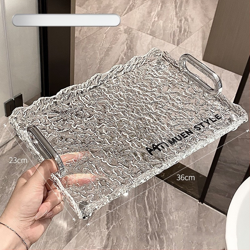 Kör alakú műanyag teás tálca pohár- és tál tartóval, modern minimalista stílus