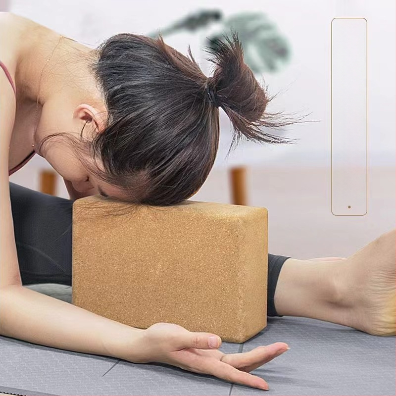 Kork blok za jogu, protuklizni, visoka gustoća, debeli blok za fitness i ples