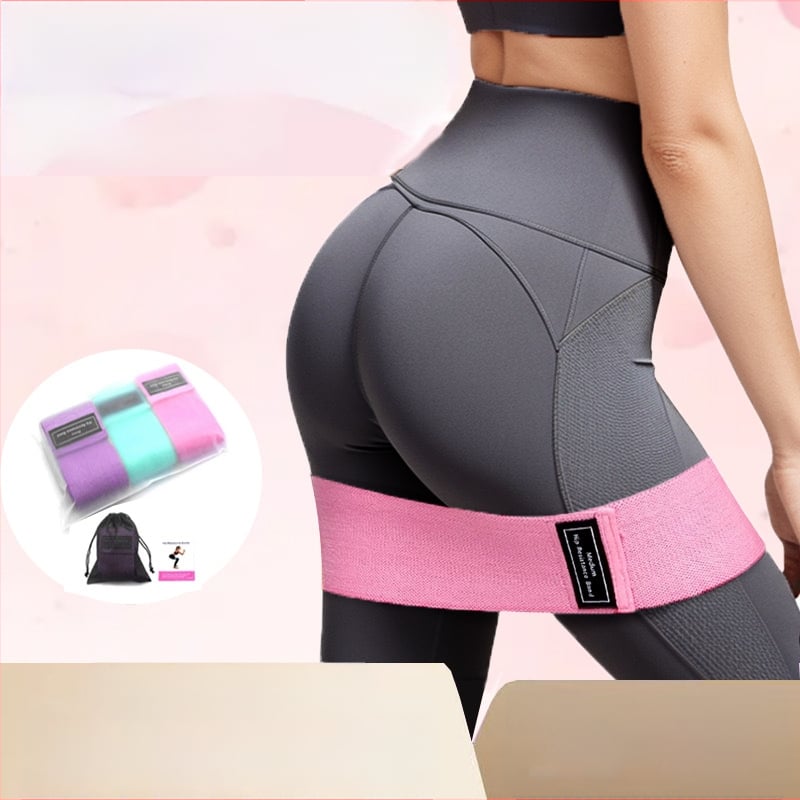 Dazzling латексова резистентна лента с hip ring за трениране на дупето, клякания и йога – антихлъзгаща лента за упражнения