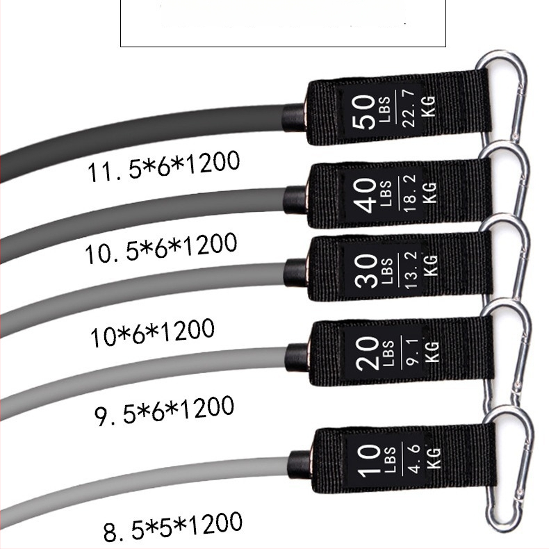 11 dalių TPE įtampų rinkinys su atsparumo lynu 100-150 lb