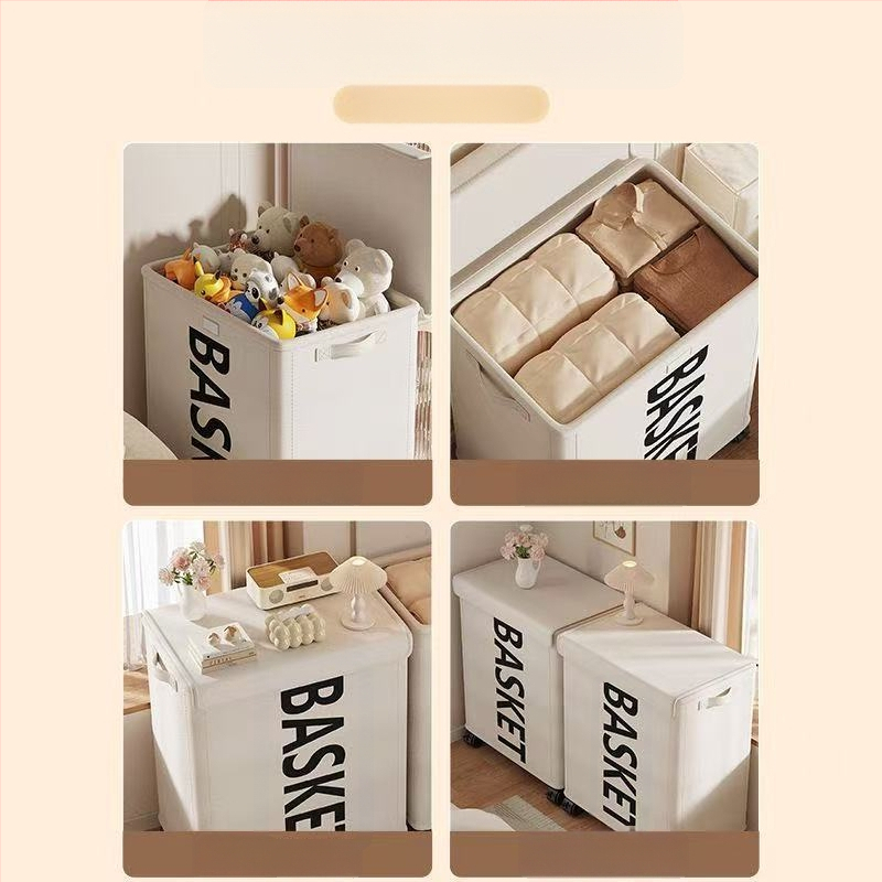 Oxford anyagú egyrekeszes ruhaszállító kosár görgőkkel, összecsukható