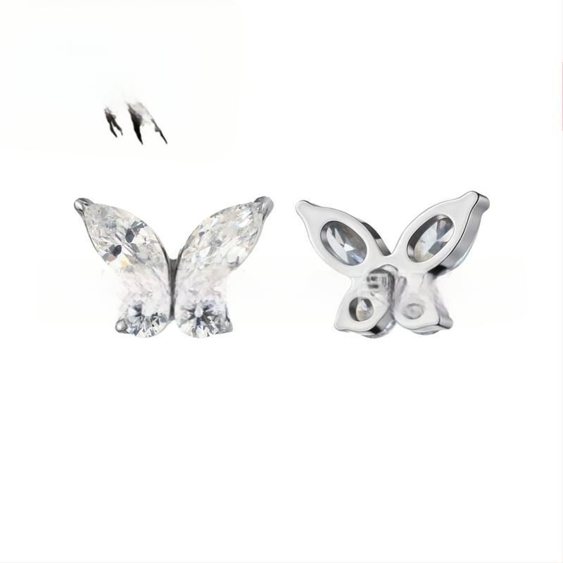 обеци, титаниева сплав с цирконови кристали, чистота F136, унисекс винтидж стил