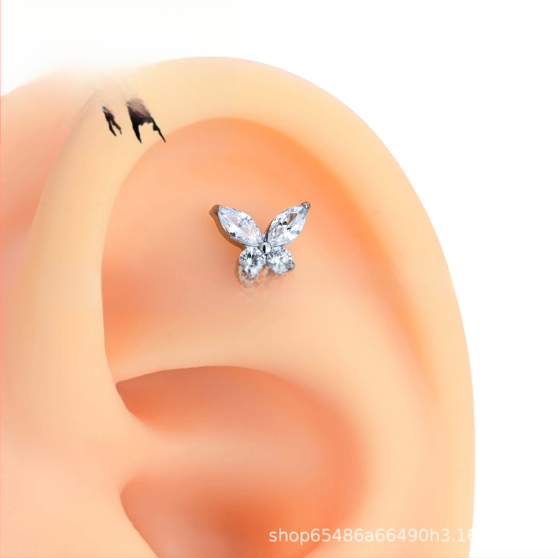 обеци, титаниева сплав с цирконови кристали, чистота F136, унисекс винтидж стил