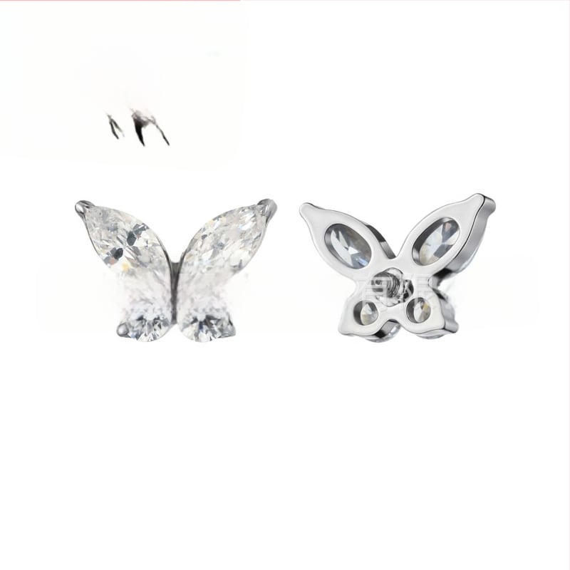 обеци, титаниева сплав с цирконови кристали, чистота F136, унисекс винтидж стил