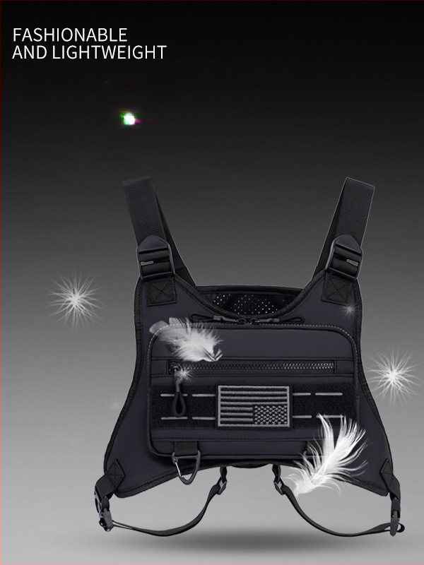 Хайкинг раница с тактически стил, дишаща и водоустойчива, ултра лека, с въздушна презрамка (600D филм; дишаща, водоустойчива, ултра лека; подплата: полиестер; есен 2023)