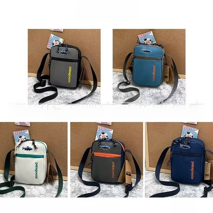 Uniszex kültéri váll- és keresztpántos táska Oxford anyagból, cipzár, nylon bélés, függőleges négyzet alakú, belső zseb