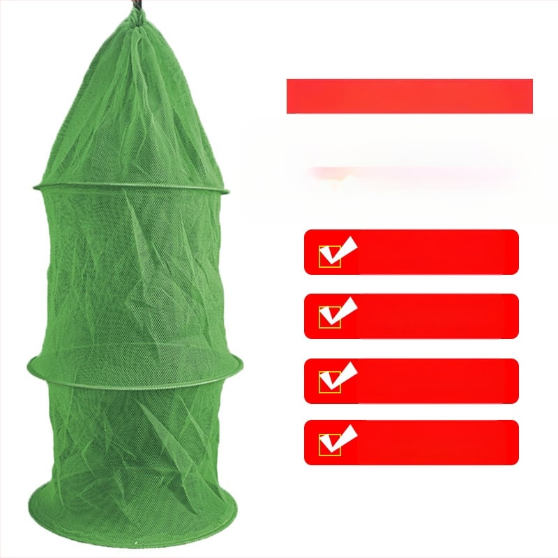 Nailoninis žuvų apsauginis tinklas, be mazgų, greitai džiūstantis, sulankstomas dėžės tipo žuvų narvas auginimui