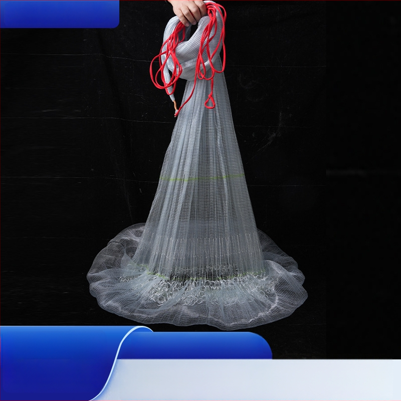 Korėjietiško stiliaus nailoninė kast tinklas su mažais akimis, rankinis metimas, suvirinta grandinė ir švino grandinė