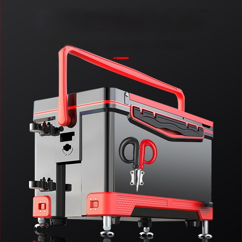 Žvejybos įrangos rinkinys su nerūdijančio plieno žirklėmis ir saugojimo dėžute, nešiojamas