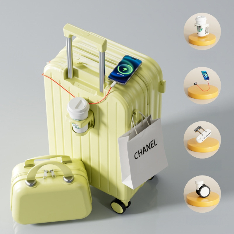 ABS/PC kohver lukuga avamisega, ülikerge, kulumiskindel, vargusvastane, lennureisidele sobiv, universaalsed rattad, kaal 2,8 kg.