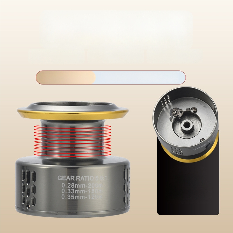 Komelon Spinning Reel με μεταλλική CNC λαβή και μεταλλικό spool, βιδωτής κατασκευής