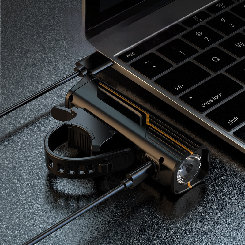 Φανάρι μπροστινό ποδηλάτου LED, 10W, επαναφορτιζόμενη μπαταρία 1200 mAh, σώμα από κράμα αλουμινίου, εμβέλεια έως 50 m (LED, 10W, 1200 mAh, κράμα αλουμινίου, 50 m)