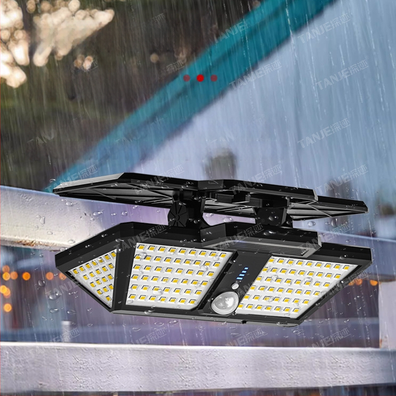 Εξωτερικό LED φωτιστικό με κλιπ, ηλιακό, με τηλεχειριστήριο, ανίχνευση κίνησης, περιστροφή 360°, 25W