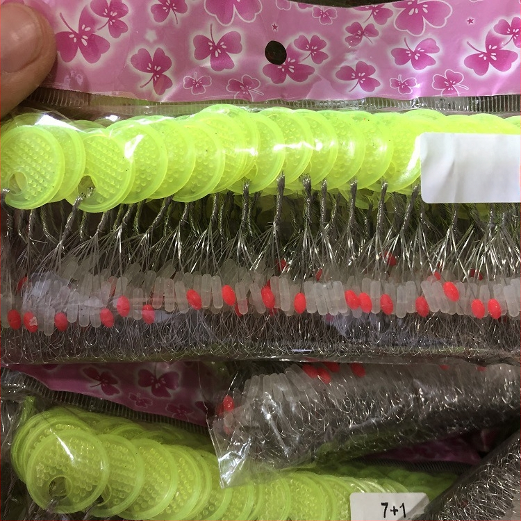 Space bean silikoninis atskyriklis žvejybos linijai, alyvuogės formos, tiesus stulpelio dizainas, komplekte 7+1 karoliukų