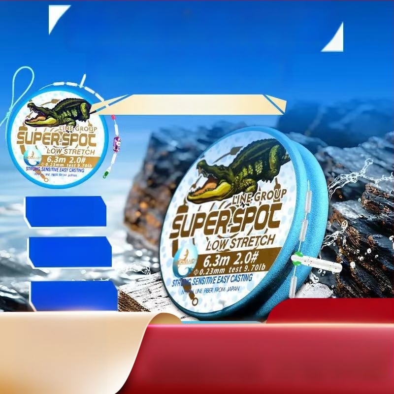 Pagrindinės žvejybos linijos rinkinys - prancūziškas taškuotas raštas, be mazgo, nailonas, modelis I2/3-2-7