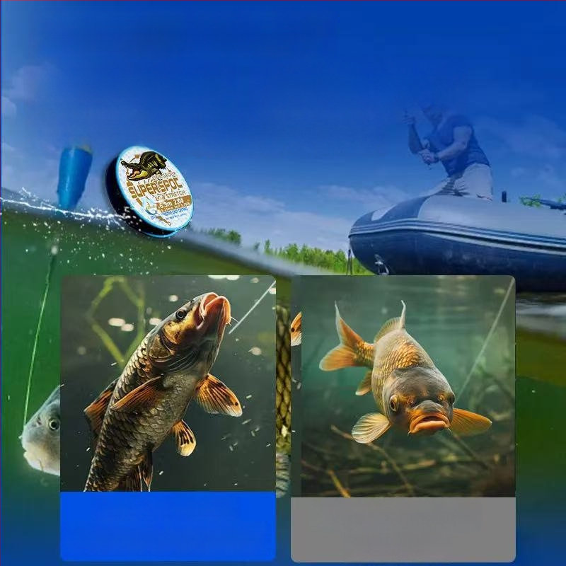 Pagrindinės žvejybos linijos rinkinys - prancūziškas taškuotas raštas, be mazgo, nailonas, modelis I2/3-2-7