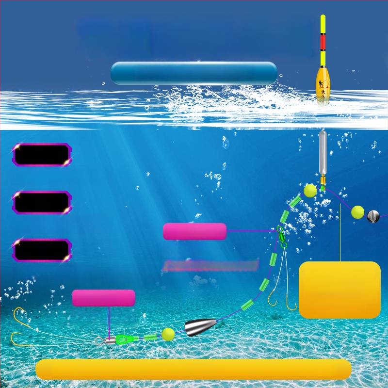 Roko žvejybos linijų komplektas su reguliuojamu slydimu plūduriu, 100 m pagrindinė linija, medžiaga: šilkas gėlė, tinkama tvenkinio žvejybai