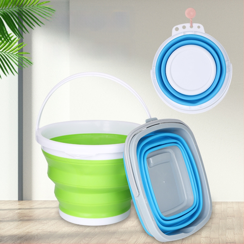 Sulankstomas silikoninis vandens kibiras žvejybai ir lauko naudojimui, daugiafunkcinis teptukų plovimo kibiras