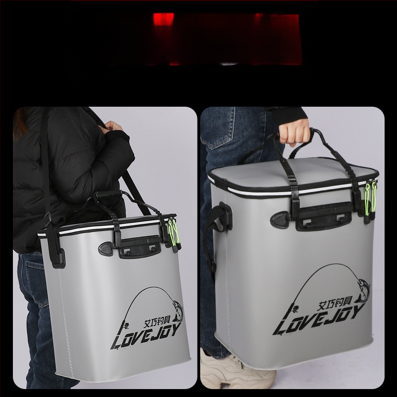 EVA žvejybos kibiras su vandeniui atspariomis sulankstoma konstrukcija, sustiprinta, svoris 1 kg