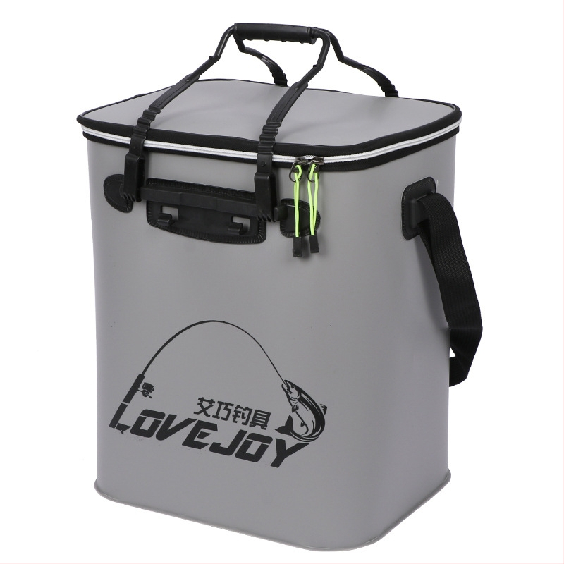 EVA žvejybos kibiras su vandeniui atspariomis sulankstoma konstrukcija, sustiprinta, svoris 1 kg