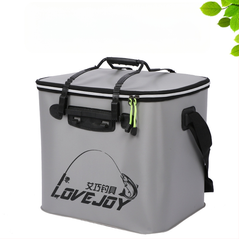 EVA žvejybos kibiras su vandeniui atspariomis sulankstoma konstrukcija, sustiprinta, svoris 1 kg