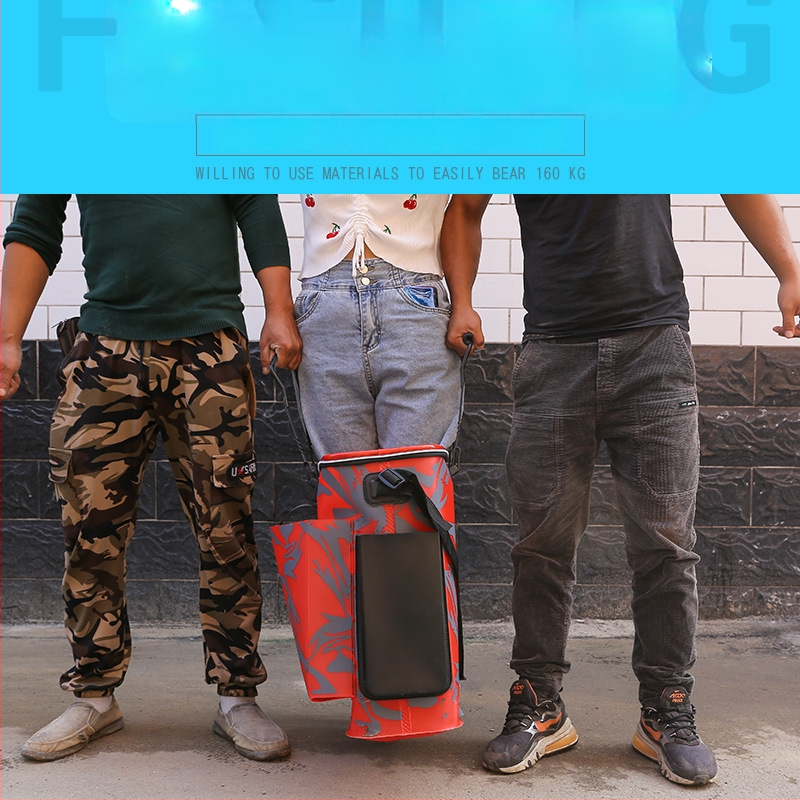 Gyvų žuvų kibiras su sulankstomu įrankių krepšeliu — EVA konstrukcija, daugiafunkcinis dizainas