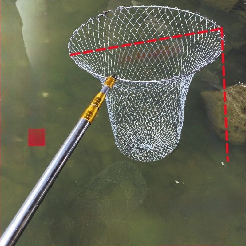 Nerūdijančio plieno teleskopinis žvejybos tinklas – pilnas rinkinys (2m/3m/4m) su tvirta galva