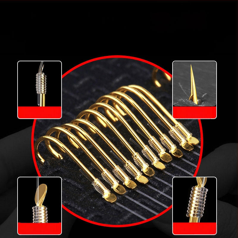 Yingke Karpų žvejybos kabliukų rinkinys – auksiniu dangteliu dvigubas kabliukas, aštrus, anti-sukimas