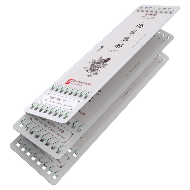Rinkinys žvejybos kabliukams su iš anksto surištais, prieš pasukimą ir iškritimą, dvigubi kabliukai Nr.5, 20 vnt.