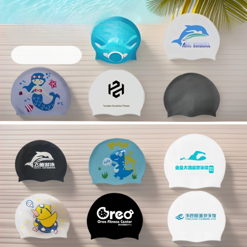 Silikoninė plaukimo kepurė – Reklaminis logotipas, suaugusiems, tinkama plaukiojimui ir vaikščiojimui vandeniu