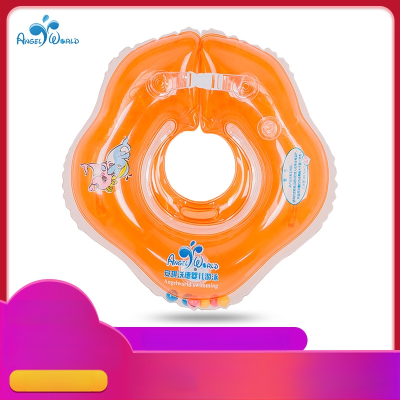 Angel Ward naujagimio kaklo plūduriui su integruota apykakle baseinui — PVC 0,18, animacinis raštas, tinkama plaukiojimui ir vandens vaikščioti